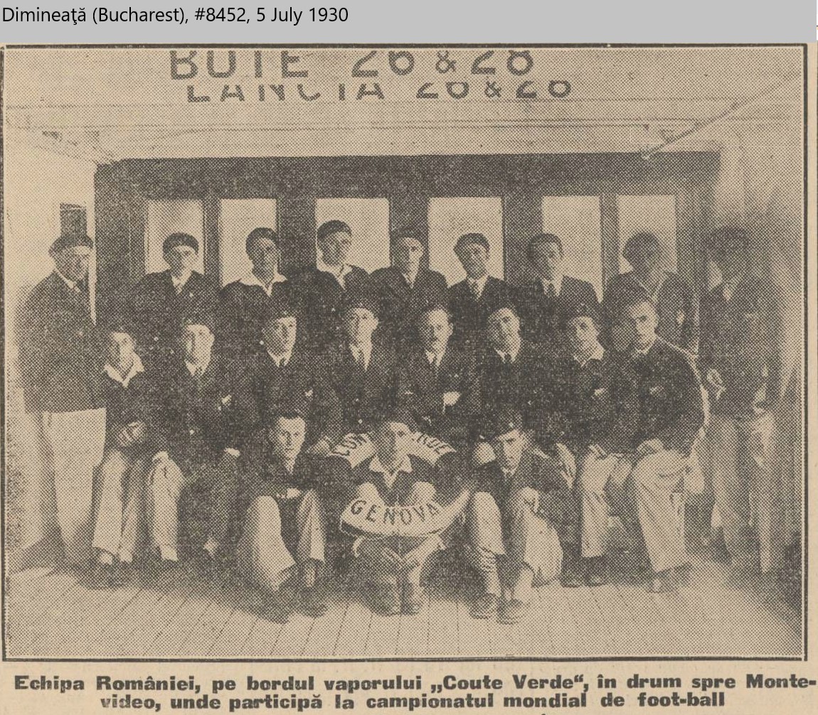 KoloskovSerge's tweet photo. Full photo of the Romanian national team that boarded the SS #ConteVerde in Genoa on June 21 on their way to Montevideo at the @1930WorldCup. This photo shows details of the ship's interior. https://t.co/X9h0A8A0Fw