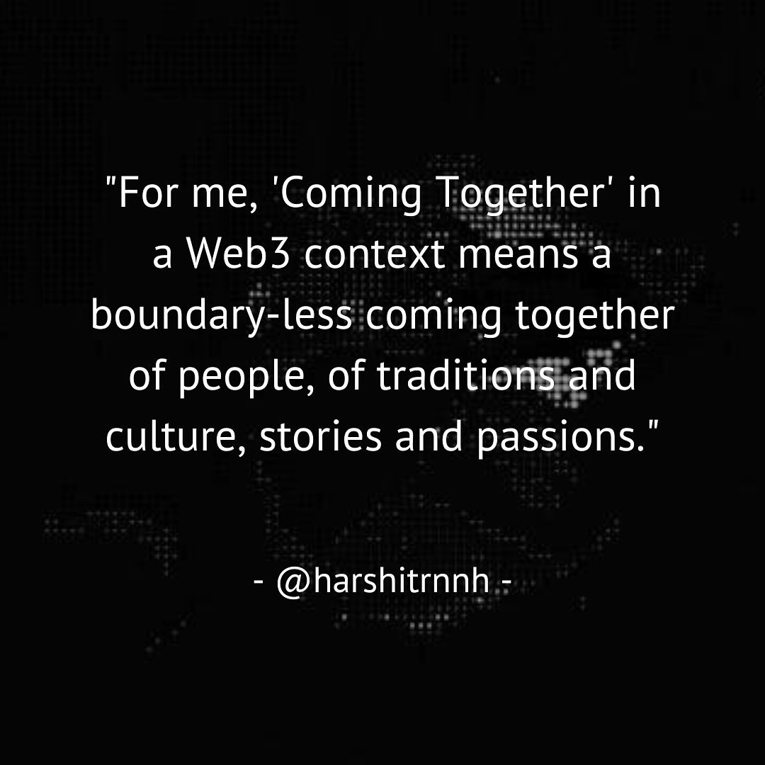 Hopes and dreams for web3 as shared by <a href="/harshitrnnh/">harshit agrawal</a> 🔮💭

instagram.com/p/CiLBI7RsONz/ cc <a href="/_indievillage/">Indie Village</a> <a href="/decentraland/">Decentraland</a>