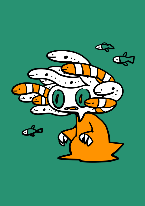 「目が合ったものを珊瑚に変えてしまうという 」|加藤カトヲより愛をこめてのイラスト