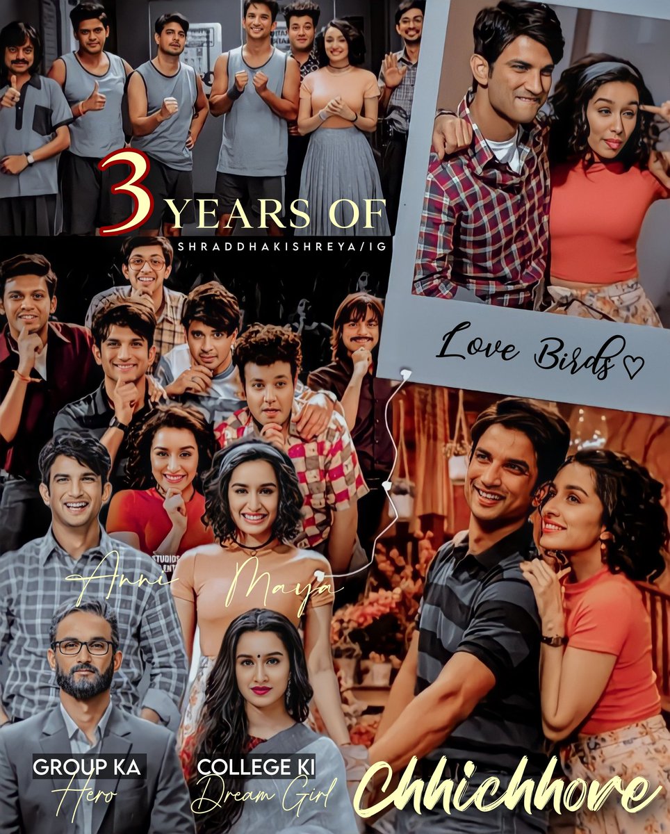 shradhakishreya's tweet photo. Can't believe it's #3yearsofchhichhore
Missing Sush ๐ฅบ#SushantSinghRajput soo much!!
#ShraddhaKapoor @ShraddhaKapoor https://t.co/i9VSv4L7X8