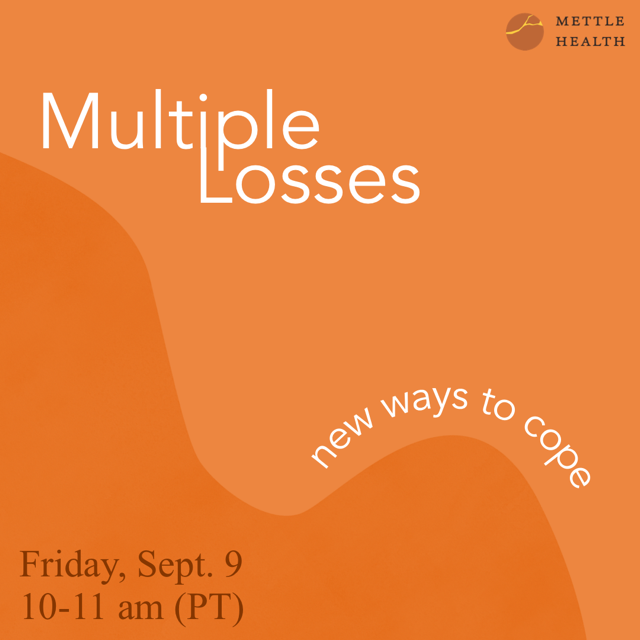 bjmillermd's tweet photo. join me and mettle counselor tom grothe, NP for a discussion on multiple losses this friday @ 10am PT. the longer we live, the fuller our lives; but also the more we lose. we'll discuss the philosophy of loss, and strategies for coping
https://t.co/AuoPk1RrfX https://t.co/DpsWqMi4sO