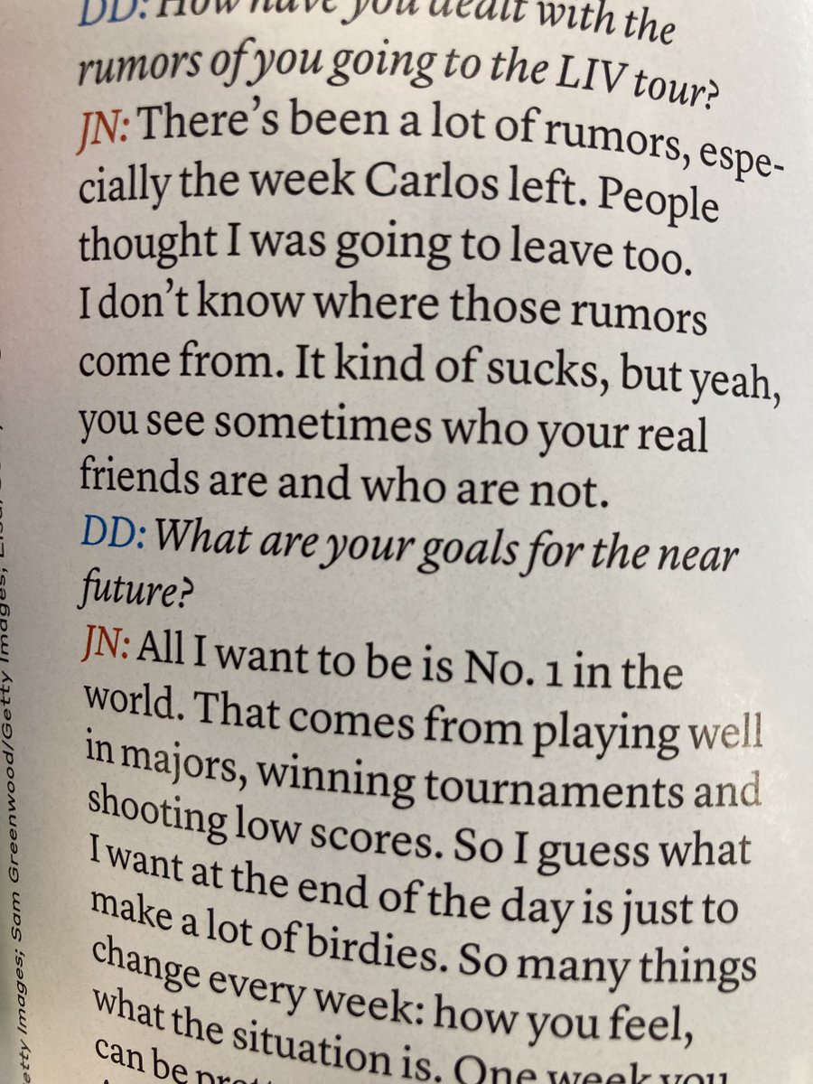 Latest issue of Golf Magazine interview with Joaquin Niemann..how quickly money changes opinions &amp; goals ⁦<a href="/PGATOUR/">PGA TOUR</a>⁩ ⁦<a href="/LIVGolfInv/">LIV Golf Investments</a>⁩
