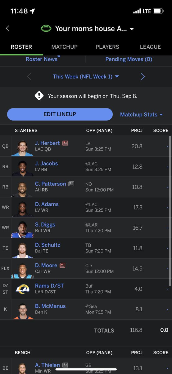 ASAP_daniel1999's tweet photo. L or W #FantasyFootball #NFLTwitter #NFL https://t.co/qYhHkrmM3Y