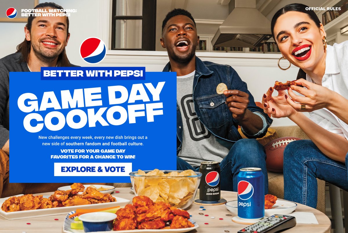 mktgresources's tweet photo. We're helping @pepsi launch their latest #sweepstakes! Simply scan a QR code wherever you buy your Pepsi to register to win and vote for your favorite game day recipes that are made better with Pepsi!

https://t.co/ZoEmirosbx

#entertowin #giveaway #pepsi https://t.co/Yobtb4Q3BU