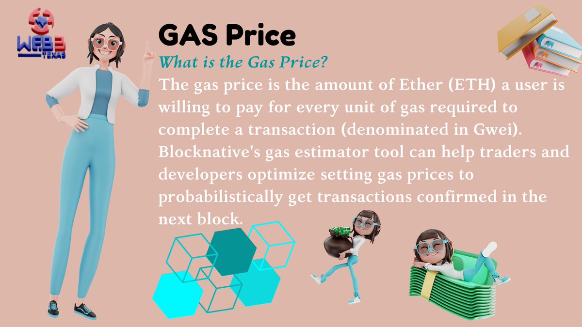 Web3TX's tweet photo. One Word a Day!💡 Gas Prices are a measure of a user's willingness to pay for each transaction. Blocknative's gas estimator tool can help users optimize their gas prices in a way that makes their transactions more likely to go through.
#Web3 #Etheruem #Web3TX #Blockchain https://t.co/Hfw9wbQ43a