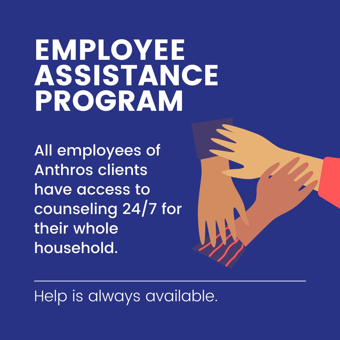 AnthrosInc's tweet photo. Employers are becoming increasingly aware of mental health and suicide concerns in their workforce, yet most have not been prepared on how to respond. A great place to start is with an Employee Assistant Program (EAP). https://t.co/nDWY72EYU9