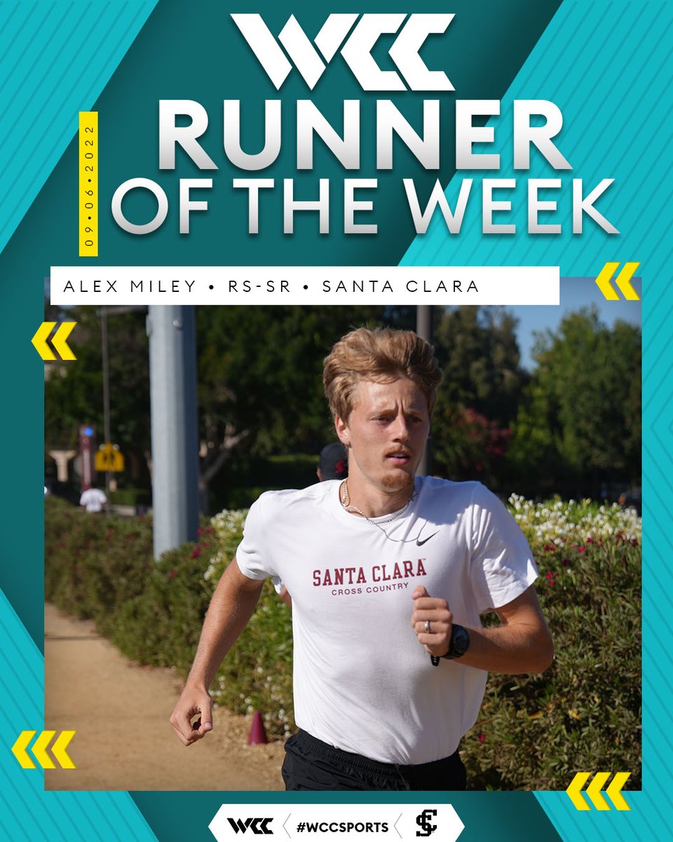 WCCsports's tweet photo. #WCCsports 𝙍𝙪𝙣𝙣𝙚𝙧 𝙤𝙛 𝙩𝙝𝙚 𝙒𝙚𝙚𝙠

🏃 Alex Miley, @SCUXCTF 

🗒https://t.co/mxHBoxQ4tj https://t.co/QP4pSTy1wi