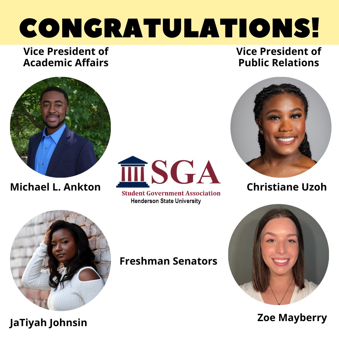 HendersonSGA's tweet photo. Congratulations to our new Executive Board members and Freshman senators!
#LiveReddie #Reddie4WhatsNext https://t.co/vxgBjfZdI5