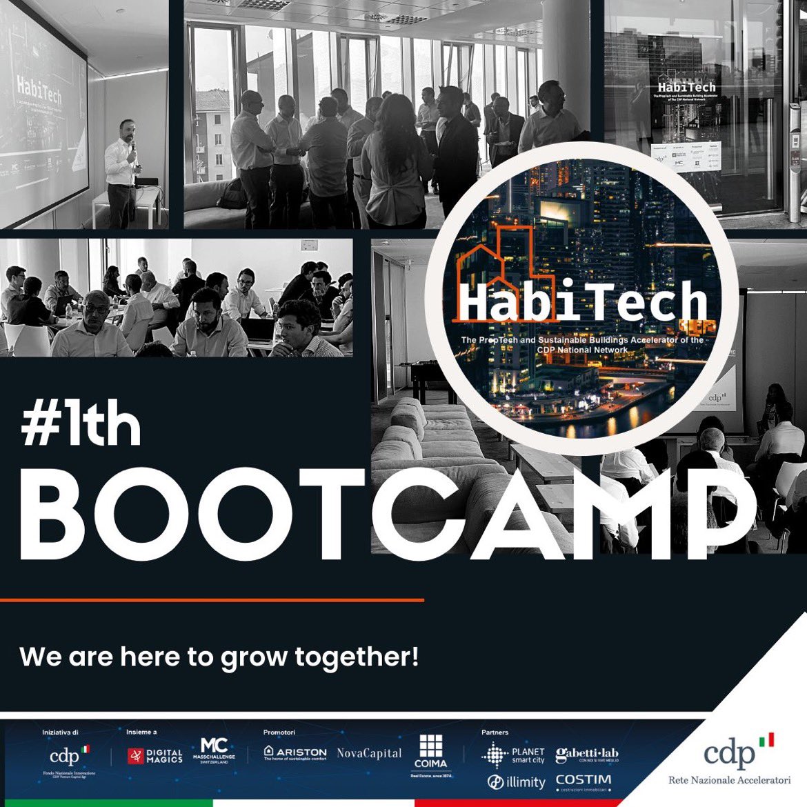 Digital_Magics's tweet photo. WE'RE JUST GETTING STARTED🚀
Thanks to #startups and to our partners #Ariston #NovaCapital #COIMA #GabettiLab @illimitybank #COSTIM @PlanetSmartCity for taking part in the first day of the Bootcamps #HabiTech 🌆 the #proptech and #sustainable buildings accelerator of @GruppoCDP https://t.co/GgabQGVETO