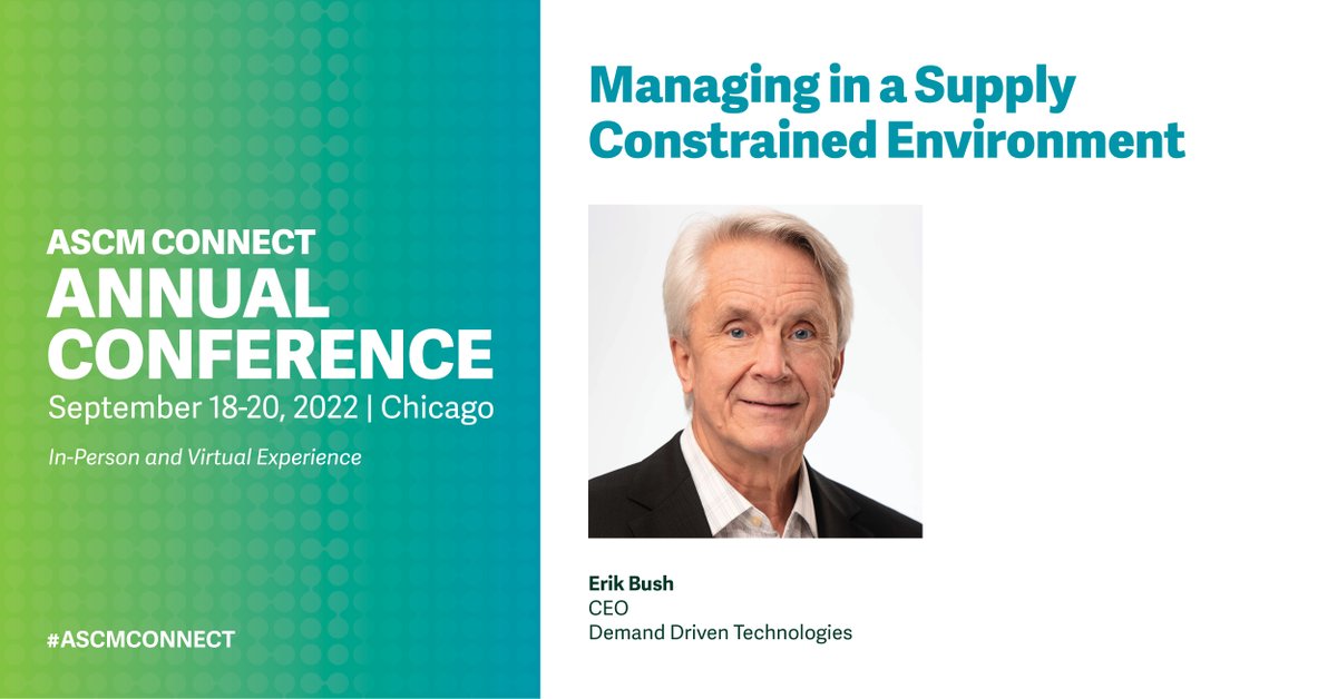 Learn tactics and strategies to stabilize your operations at a time of severe supply constraints during this educational session from <a href="/ddtechies/">Demand Driven Technologies</a> CEO Erik Bush during #ASCMCONNECT. Learn more about this and all sessions at bit.ly/3QpEcLo  #supplychain #operations