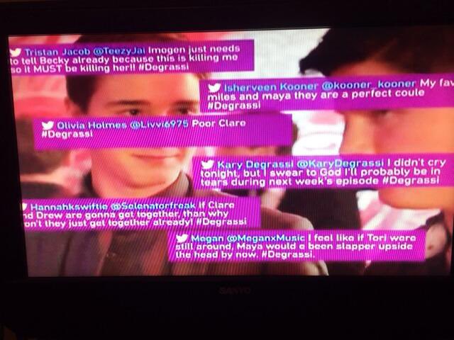 TeenNick did something similar called "Degrassi Tweet-Peat." I swear they always made watching Degrassi reruns fun