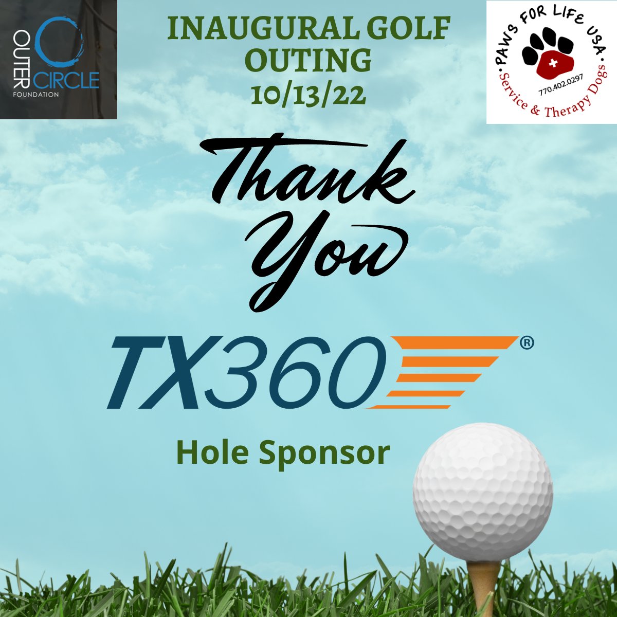 outercircle501c's tweet image. #thankyou #TX360 @swanislandnetwork for being a hole sponsor for our golf outing on 10/13/22.  We are making an impact with your help for #militaryveterans &amp;amp; #firstresponders for years to come.