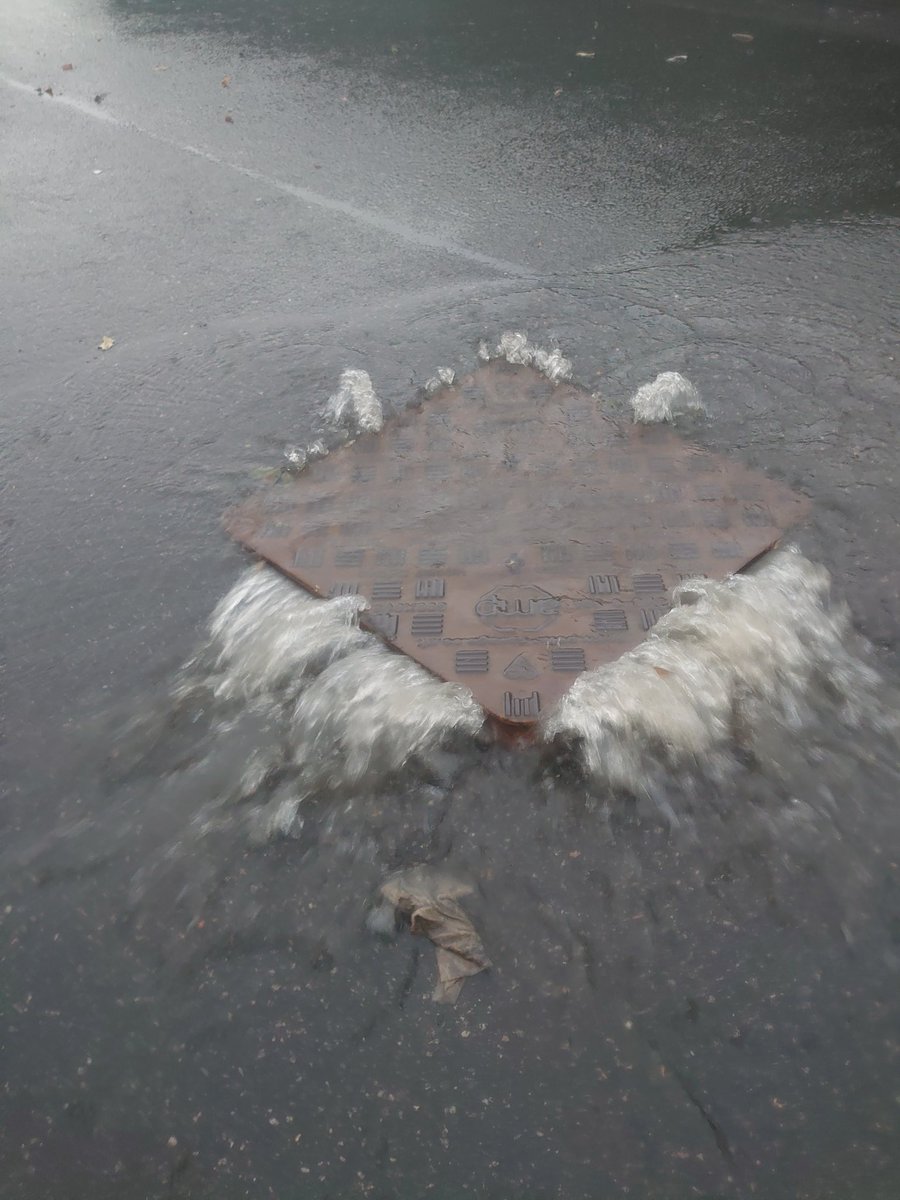 Tideco5's tweet photo. Tideco volunteers responded to today's rain event. Take care travelling up Fir Park as the road has popped where it has been patched near the primary school. Popped manhole covers on the main street have now been put back in place. https://t.co/Qj29I3zjIy
