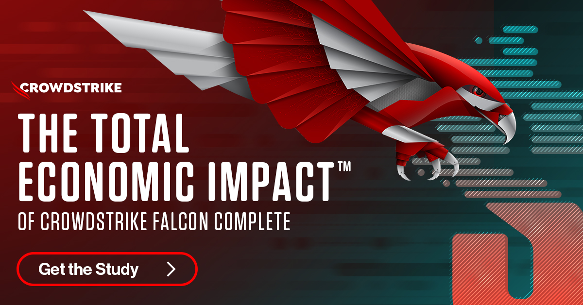 CrowdStrike's tweet photo. Discover the findings and methodology of “The Total Economic Impact™ of CrowdStrike Falcon Complete,” a commissioned Forrester Consulting study that shows how Falcon Complete MDR stopped breaches and delivered more than 400% ROI with no hidden costs: https://t.co/9NRT80hO8q https://t.co/T5TRrhwEan