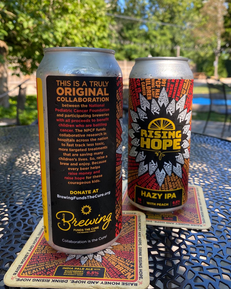 GreySail's tweet photo. This month, we're honored to partner with @PediatricCancer to bring you Rising Hope, a Hazy Peach IPA! All proceeds go towards the foundation, so this is a beer you can feel good about drinking. #brewingfundsthecure #npcf #pediatriccancerawareness https://t.co/3elMa3Ofto