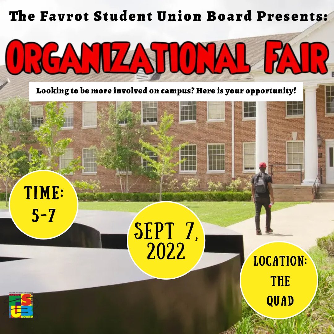 WhatsUpwithFSUB's tweet photo. #gramfam Do you want the chance to learn about our student organizations on campus? Meet us on the quad from 5pm-7pm tomorrow📚‼️ https://t.co/pDbcHmyFrt