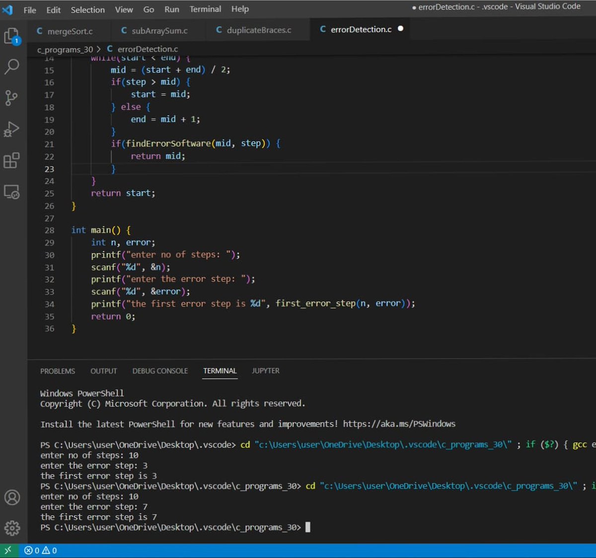 RamyaKorupolu's tweet image. Day-13/30
Program to find the first step of the error in the given code in minimum time complexity.
#coding
#30daycodingchallenge
@theedumoon