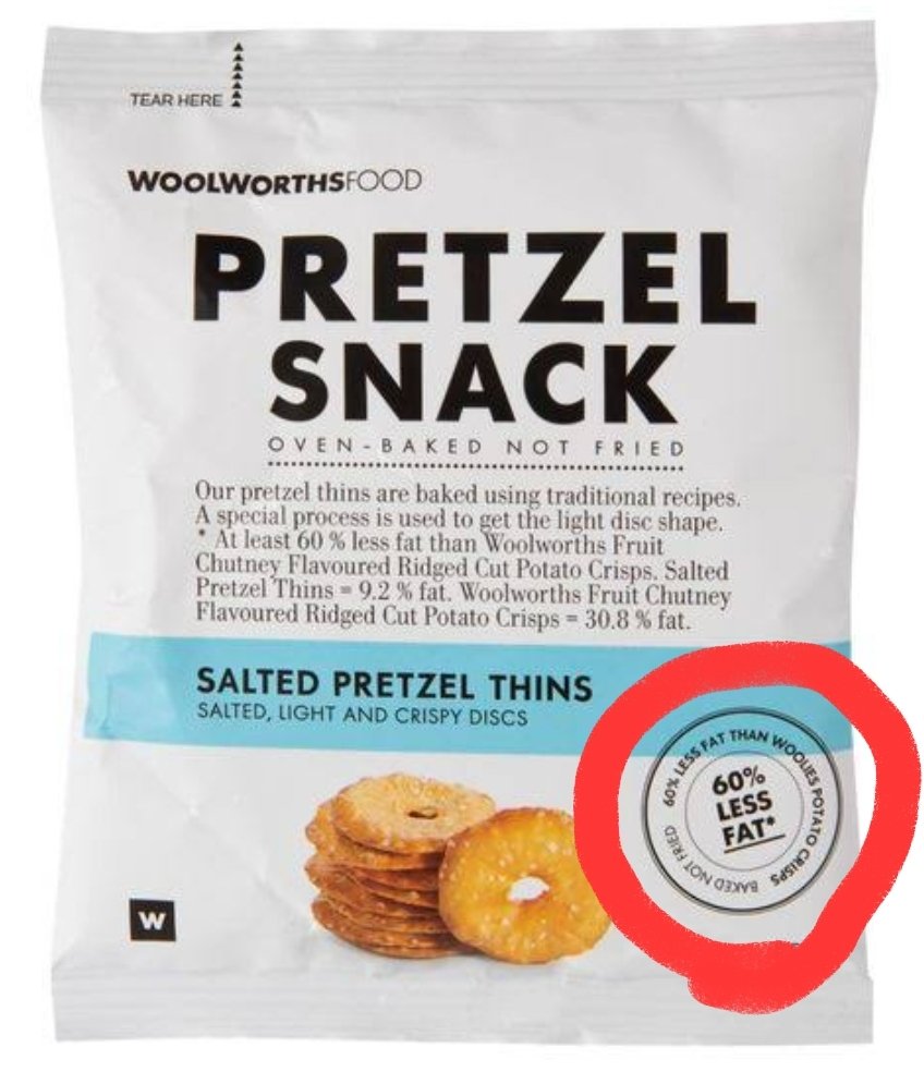 anson_wildrew's tweet photo. @UberFacts "60% less fat ... than Woolies potato chips!"

Why not just say"95% less fat than Woolies lard"?

#woolworths https://t.co/jKgqUm8oRQ