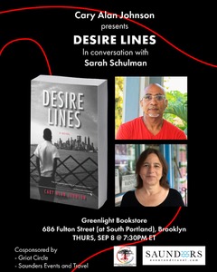 GRIOTCIRCLEBK's tweet photo. Co-sponsored by GRIOT Circle, please come out and support Cary Johnson @desirelines2022 
Thursday September 8th @ 7:30 pm as he will be in conversation to promote his new book "Desire Lines."
Greenlight Bookstore
686 Fulton, Brooklyn https://t.co/gfwW0QFanL