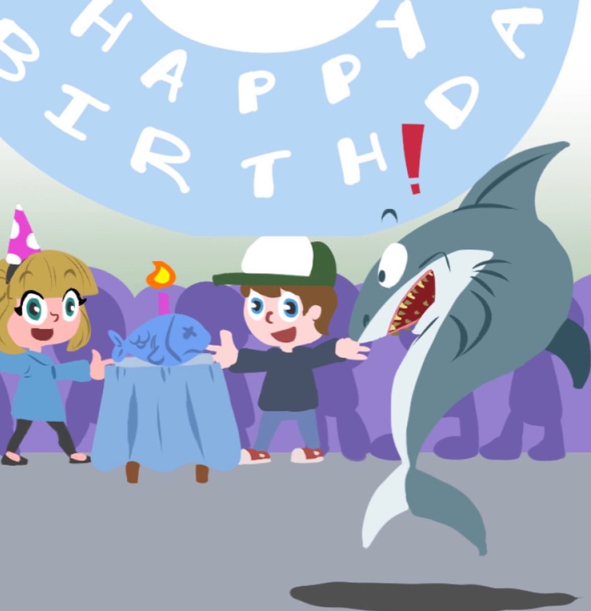 MBFIAS's tweet photo. 🎂HAPPY BIRTHDAY FIN🎉
My Boyfriend is a Shark
New episode now
“A Fin out of Water”
.
Design @se_ransdell
Art @atlastalos
.
#MBIAS #webtoon #cartoon #cartoonart #girl #shark #relationshipfunny #GirlandShark #cartoonShark #sharkComedy #bfShark #sharkboyfriend #birthdaysurprise https://t.co/U4e2Iq21cu