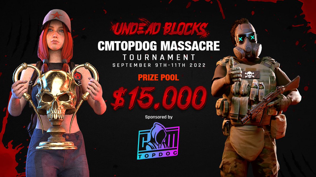 UndeadBlocks's tweet photo. 🚨The $15K @cmtopdog Massacre goes live on Friday!🚨

Conquer Crypto with https://t.co/goc5HI5EAy

💸Compete for $15K in prizes
🏆$500 to first place 
📍September 9th - 11th
🎮 Beta -> https://t.co/S88SNOEwEY 
✖️No NFT or crypto required to enter

RT if you’ll be participating 🫡 https://t.co/COfii2L3Qa