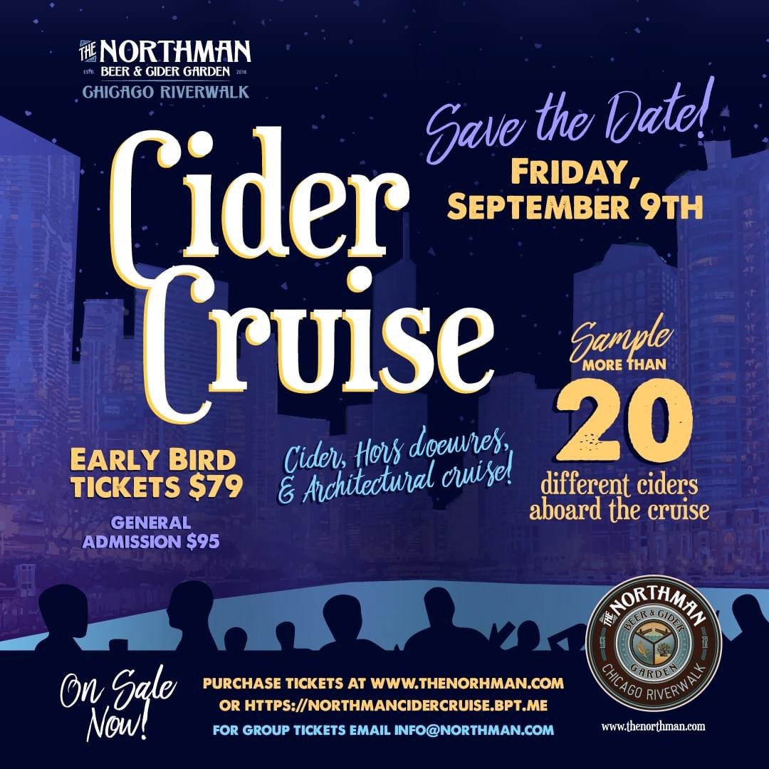 the_riverwalk's tweet photo. Last day to grab your tickets for this Fridays Cider Cruise. Ticket sales end at midnight tonight!
Ticket link and full event information here >> https://t.co/goOQWJkXlM
#ciderlove #craftcider #cider #cidercruise #ciderfriends #chicagoevents #cruisechicago #choosechicago https://t.co/D5v3pc5fUD