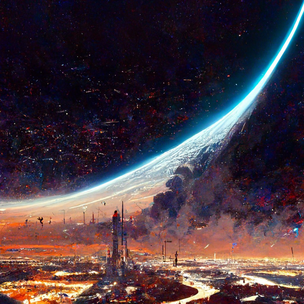 Space City #space #spacecity #advancedsociety #art #painting #aigenerated #aigeneratedart #spacesociety #terraforming #stars #synthwave #synthwavecity #spacethefinalfrontier