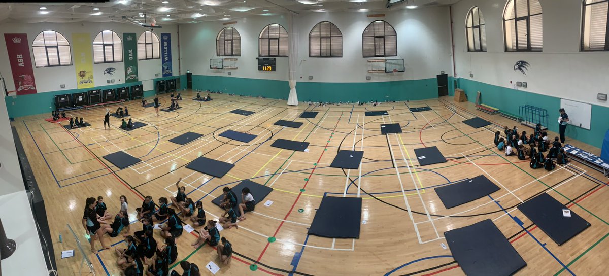Grateful for our solutions-focused female PE team not allowing the hot weather and current restriction on PE space (until our dance &amp; gym studios are built that is 😀🙌) impact on teaching &amp; learning during their gymnastics 🤸 unit.
#WEinPE #solutions #teaching #learning