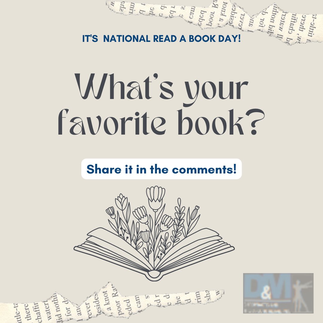 DM_Chiro's tweet photo. It's #NationalReadABookDay and we're dying to hear about your favorite reads! The team over at D&amp;M Chiropractic love a good book find, it's one of our simple pleasures. 
Leave us a comment below with your favorite book recommendation for us to try out! https://t.co/a7sjqZHpgn