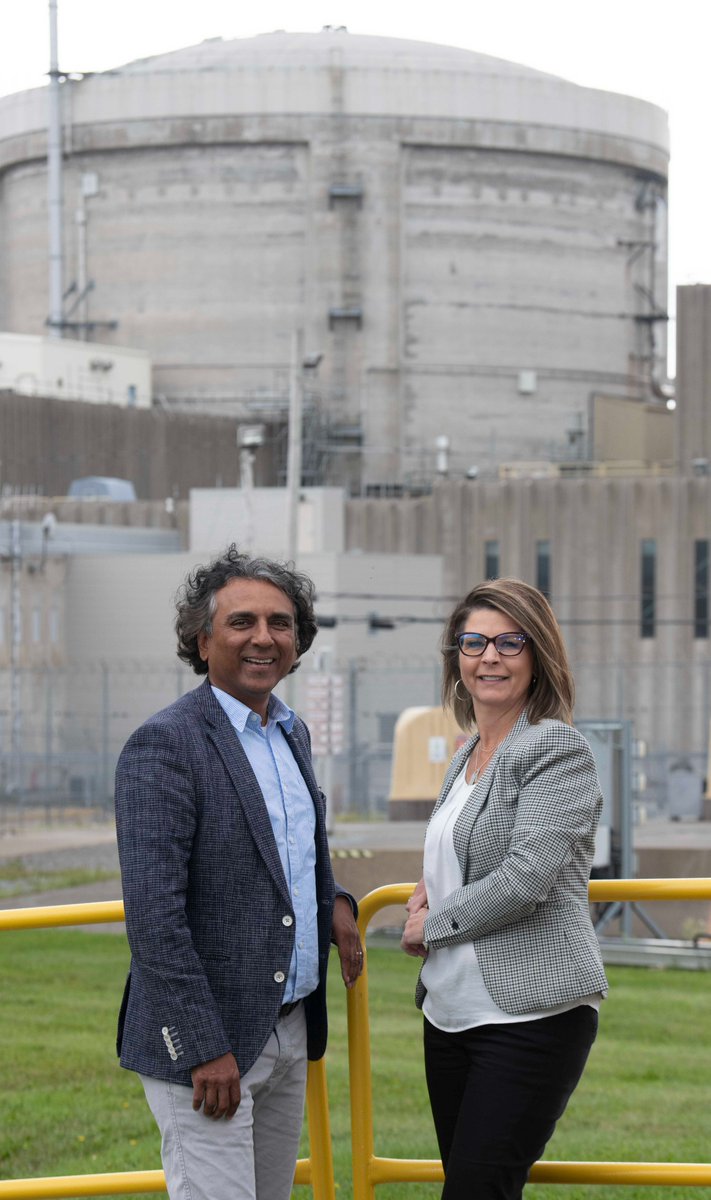 NB_Power's tweet photo. Great to have our friends @SaskPower visit us today to see our Point Lepreau operation, hear about the @ARCCleanEnergy Advanced SMR project which will begin commissioning in 2029 and discuss how we can further work together. @CanadaNuclear @NRCan @Gov_NB @ACOACanada https://t.co/atfnEFYaIe