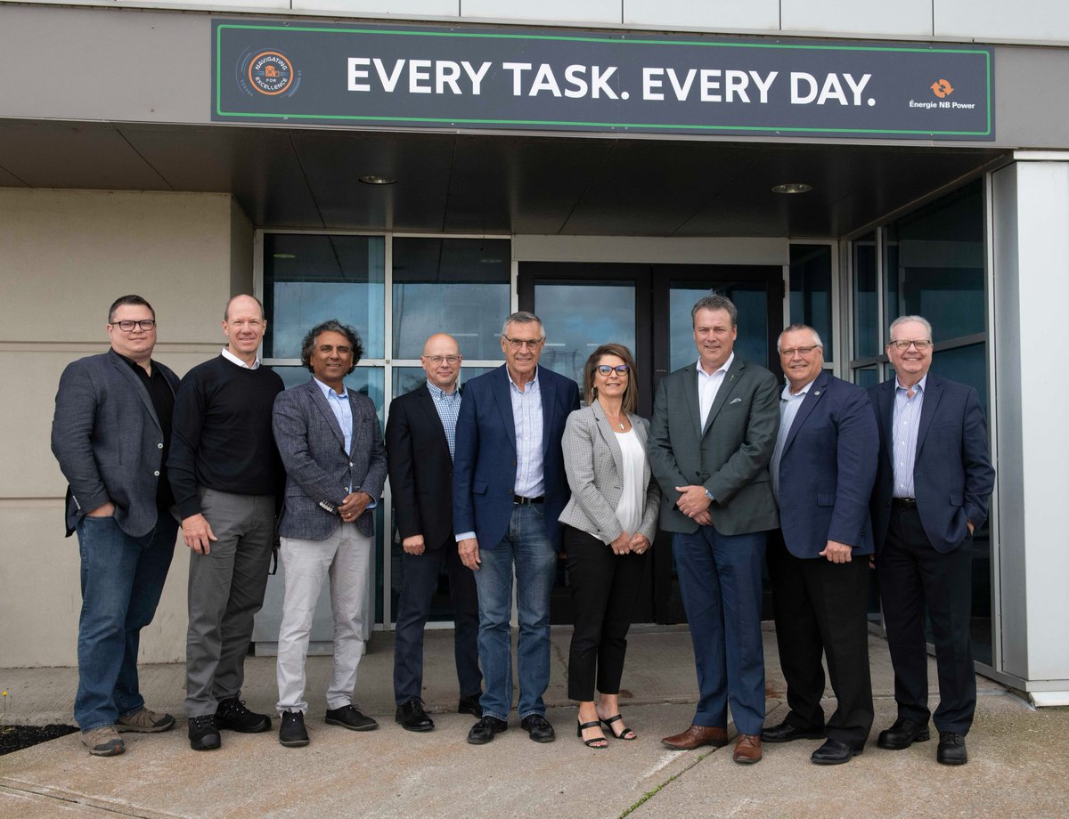 NB_Power's tweet photo. Great to have our friends @SaskPower visit us today to see our Point Lepreau operation, hear about the @ARCCleanEnergy Advanced SMR project which will begin commissioning in 2029 and discuss how we can further work together. @CanadaNuclear @NRCan @Gov_NB @ACOACanada https://t.co/atfnEFYaIe
