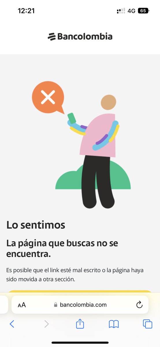 AndresSepar's tweet photo. @Bancolombia Tampoco puedo acceder desde el navegador de mi móvil https://t.co/SzxlnBxrud