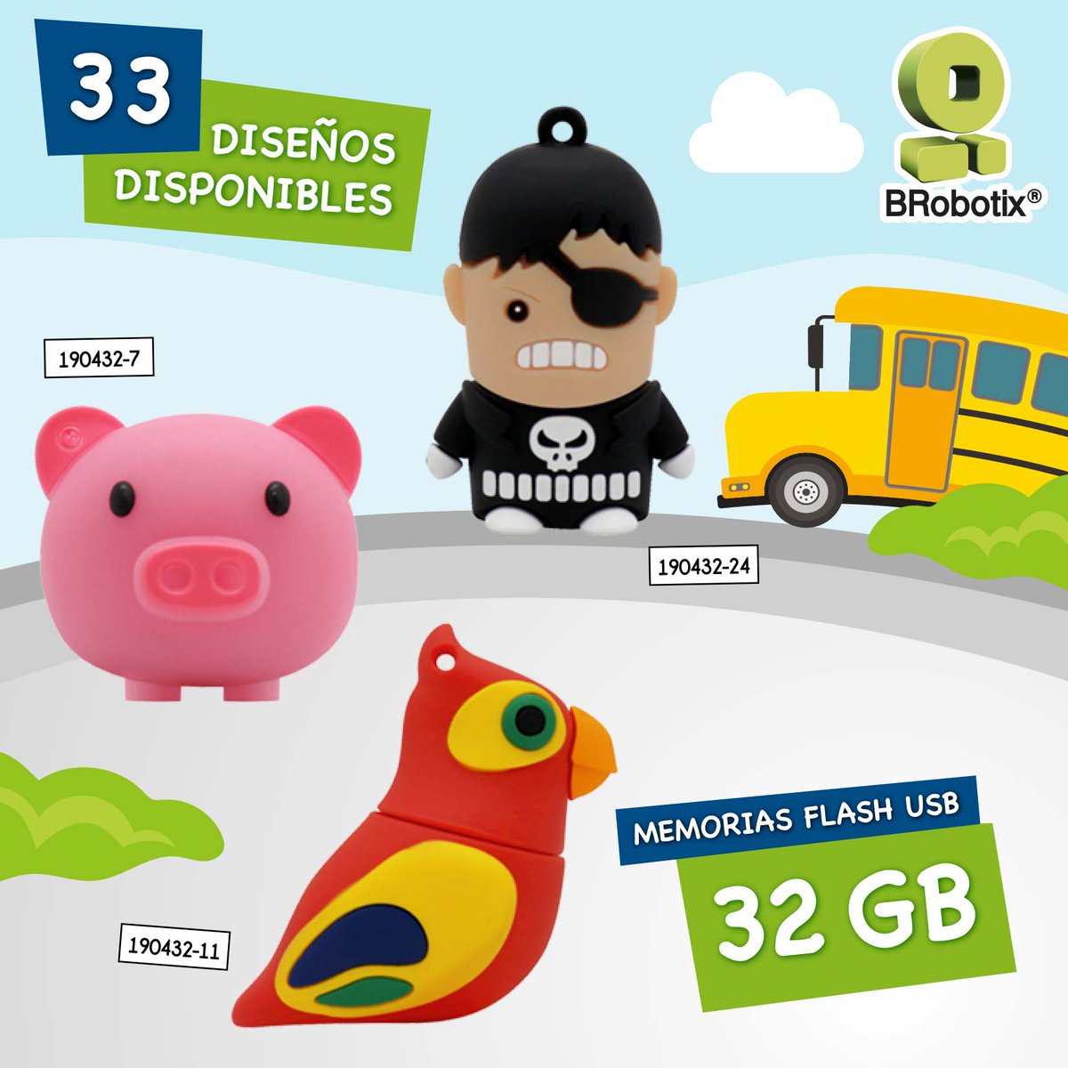 📚🍎🐮🐞 Destaca en este Regreso a clases con las Memorias USB de 32GB #BRobotix 💯✅ son 33 divertidos diseños, ¿cuál es tu favorito? 😄
#regresoaclases #backtoschool #memoriausb #usb #32gb #somossoluciones #vaquita #catarina #pirata #cerdito #periquito