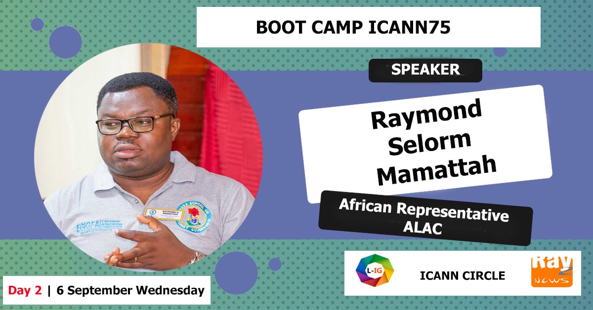 LearnIntGov's tweet photo. Day 2 session speaker Raymond Selorm Mamattah sharing his experience and knowledge 

#ICANN75 https://t.co/9lDj3eB25Q