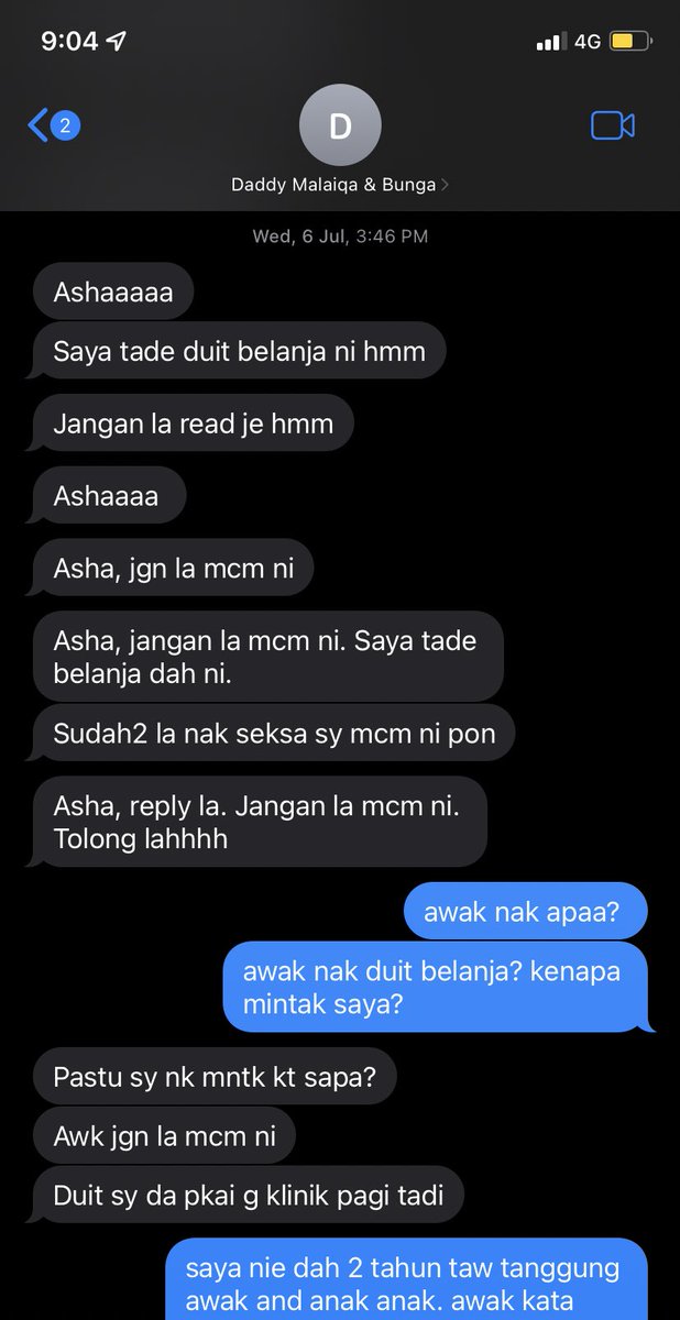 moonnandsalt's tweet photo. benda kalau kau tak ada masalah dengan anak aku okay jee taw. nie nafkah 1sen pun tak bagi, pahtu duk mintak aku lagi duit belanja 🙄 haaaa sundal, betina nie laaa yang kau duk mintak duit lagi kann 😂 https://t.co/meqXquFd7U