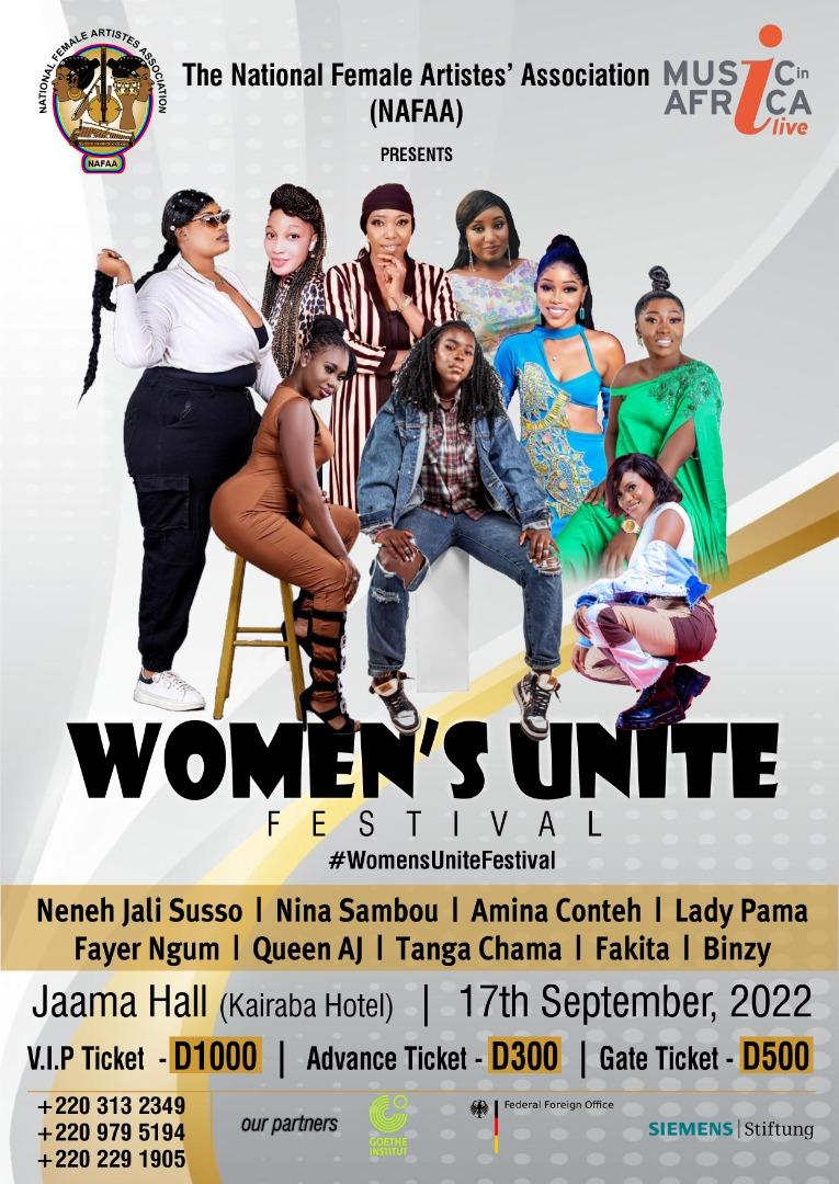 NafaaGMB's tweet photo. United we stand!
We are Strong, Bold, Beautiful and Talented.
The Women’s Unite Festival is fully funded by Music In Africa.
The count down begins now, see yall soon. @kaabanja @awa_bling @sophiabyass
@SistaNjie
#Nafaa
#musicinafrica https://t.co/qq2BplxT9x