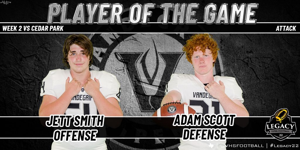 Congrats to our JV players of the game and Attack Squad players of the week vs Cedar Park.