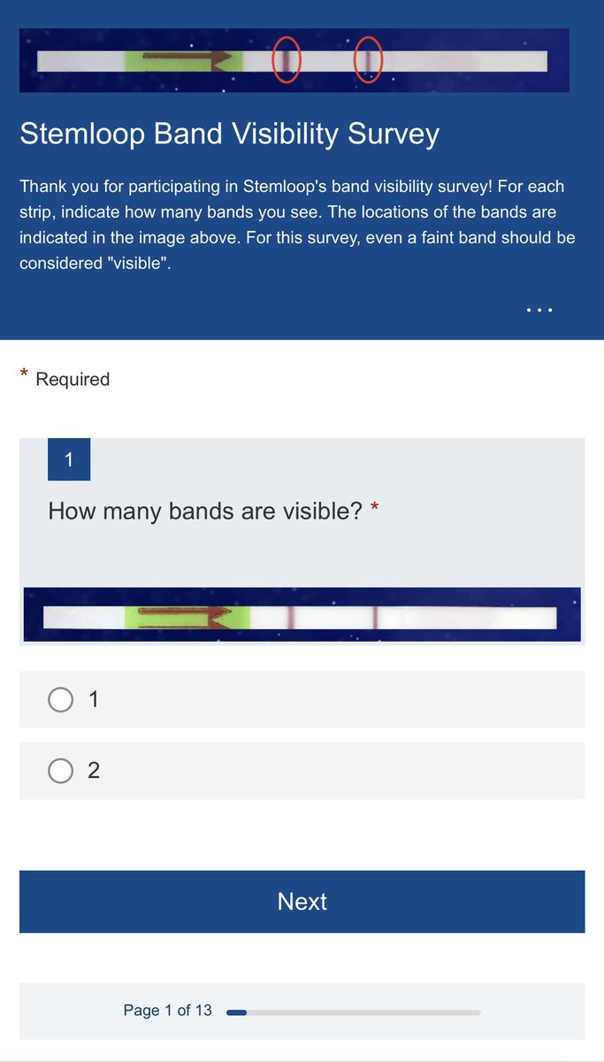 StemloopInc's tweet photo. We're all familiar with Lateral Flow Tests after Covid-19, but reading them can be a challenge (is that a line or a smudge?!). 

We've decided to put Stemloop's supporters to the test w/ this quick, 1 min survey. Your response is appreciated!

https://t.co/iBZeXFTVo3 https://t.co/9K7VqgORbZ