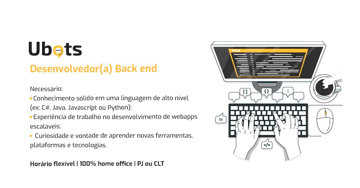 ubotsbrasil's tweet photo. A Ubots já tem colaboradores espalhados por vários cantinhos do Brasil, com uma cultura diversa e trabalhando de forma 100% home office. 💻

Aqui a sua linha de código pode tornar incrível a relação entre marcas e pessoas. 💛 Mais informações: https://t.co/NNGU60706k 

@viumavaga https://t.co/QUXgN0Cr7u