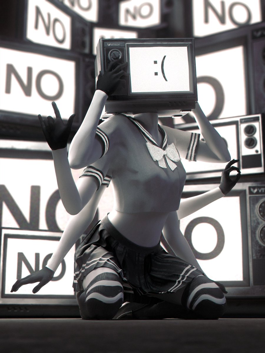 Potatsoon's tweet photo. What the hell is going on? Can someone tell me please?

uh oh, tv stuck on the head :(

#vocaloid #cinema4d #echo #fanart #gumi #render #redshift #3d https://t.co/8CsCftCBjr