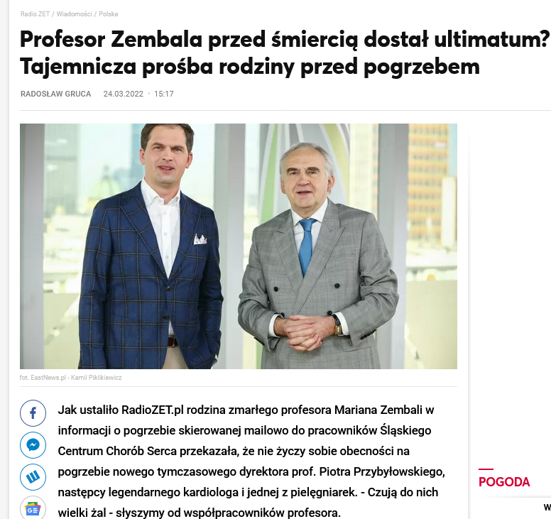 Gruca_Radoslaw's tweet photo. Większość myślała, że do samobójstwa prof. Mariana #Zembala doprowadziły jego problemy po udarze... A widzę zajawkę @UWAGATVN i wygląda na to, że dziś poznamy nieznane okoliczności tej tragedii. Obejrzyjcie i przeczytajcie, co pisaliśmy przed pogrzebem
https://t.co/YORCQWRsQP https://t.co/dT9rNr7dy8