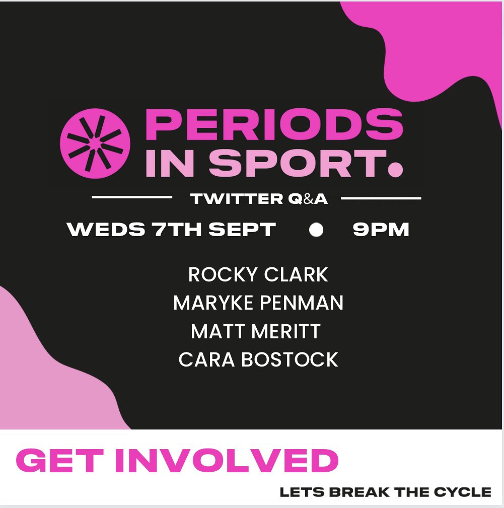 What a lineup! 🤩

Keep sending in your questions for tomorrow’s Q &amp; A on the Girls Sports Club Twitter Space! (<a href="/GirlsSp0rtsClub/">Girls Sports Club</a>) 

<a href="/MattMerritt/">Matt Merritt</a> <a href="/RockyClark_1/">Rocky Clark MBE</a> <a href="/MarykePenman/">Maryke Penman</a> <a href="/carabostock_/">Cara Bostock</a> 

#LetsBreakTheCycle