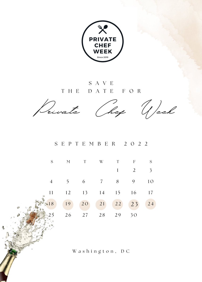 TeamIPR's tweet photo. Private Chef Week Returns This September - Save The Date - https://t.co/4Z5wMpALRB #privatechefweek #dcchefs #dmvchefs #dcfoodies https://t.co/IQQPHxwChX
