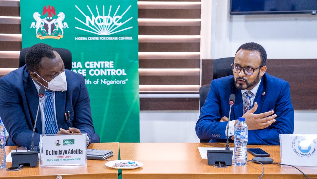 NCDCgov's tweet photo. #TodayInNCDC

DG @IfedayoTiffy received the @EPHIEthiopia Deputy DG @AschalewAbayneh &amp; his team on an experience-sharing visit to the NCDC

These visits are vital to gain insights &amp; learn approaches to tackling emerging &amp; re-emerging infectious diseases within the African context https://t.co/6LYwnpmJGm