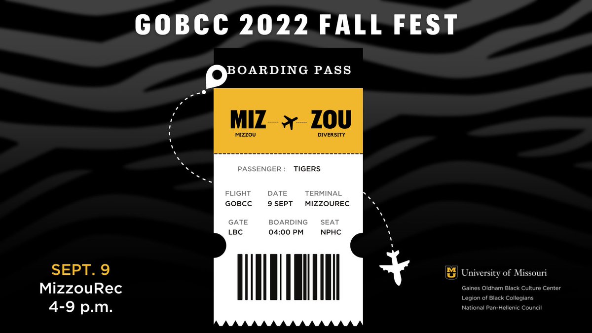 GOBCC's tweet photo. We know where we’ll be on Sept. 9. Do you? Join us at Fall Fest at MizzouRec. Meet people from various student orgs, learn more about resources on campus and find out how you can involved on and off campus!😀 https://t.co/AS3HNZNiI6
