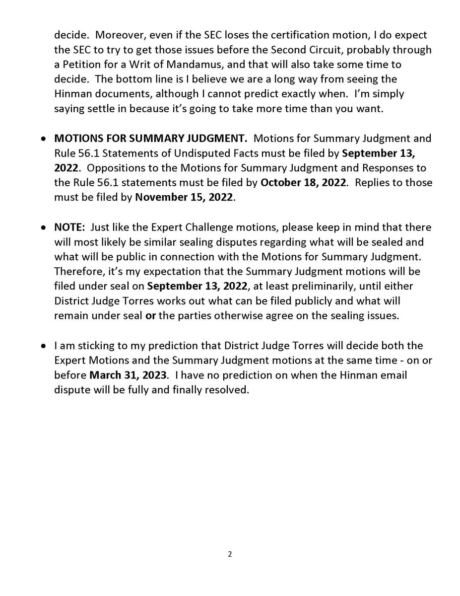 FilanLaw's tweet photo. #XRPCommunity #SECGov v. #Ripple #XRP Scheduling Update as of September 6, 2022. https://t.co/GzY6KPATJU