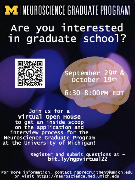 We will be holding Virtual Open Houses again this year! Sign up to join us as we give you the inside scoop about applications and interviews. We will have current students, faculty, and staff in attendance to answer all of your questions! 🧠