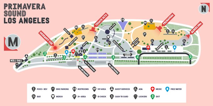 Primavera Sound Los Angeles map