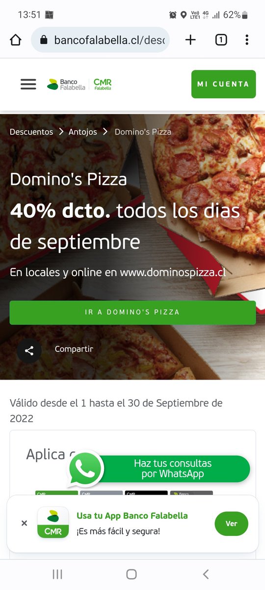 Emmanuel_SaezB's tweet photo. @Banco_Falabella deberían agregar que no aplica a "combos" en locales.... hice la fila por las puras en @dominospizza_cl del @costaneracenter cc @SERNAC https://t.co/ZNv0yKOJVq
