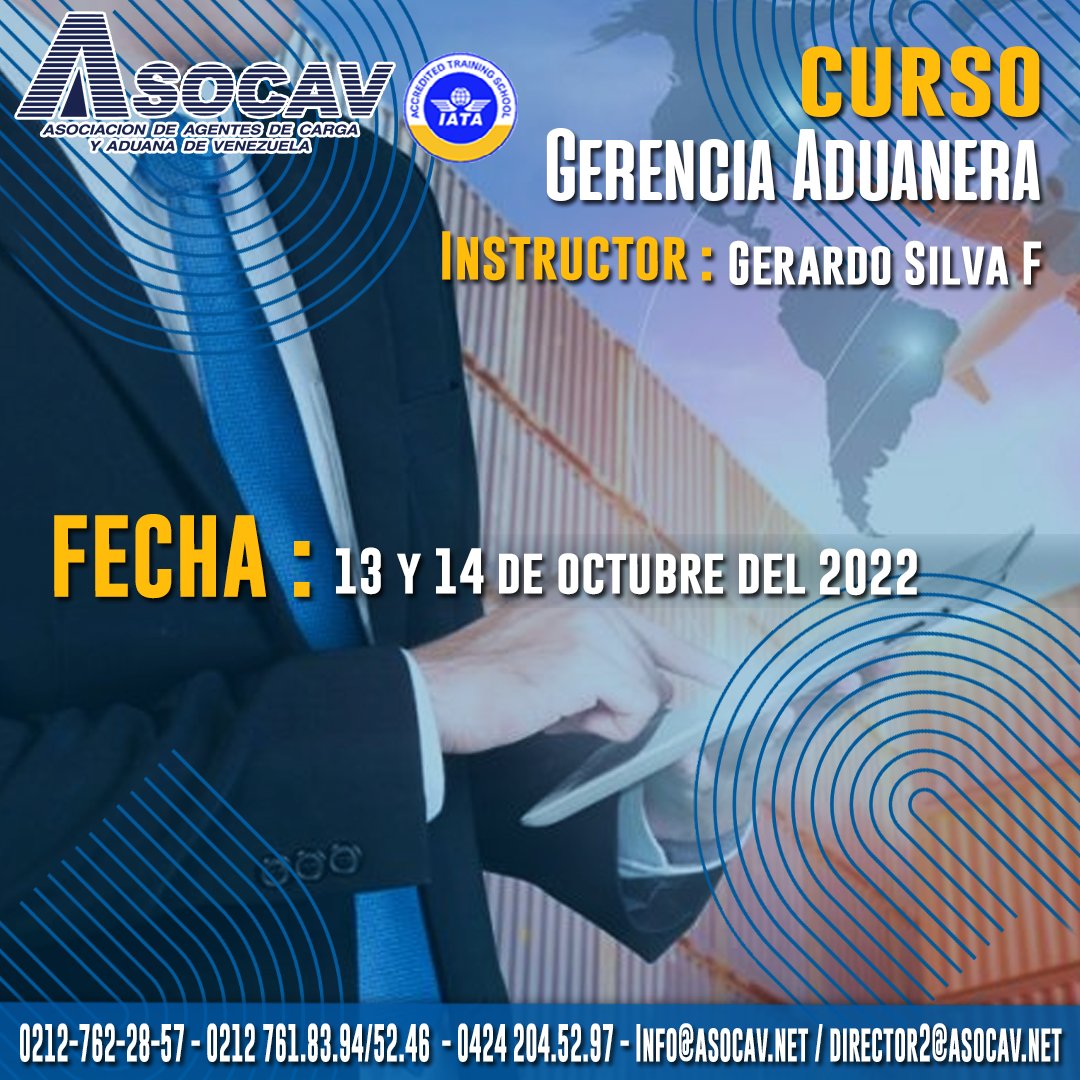 ASOCAV1's tweet photo. ¡Inscripciones abiertas!
CURSO | GERENCIA ADUANERA
🔴 Instructor: GERARDO SILVA F.
🔶Fecha: 13 y 14 de octubre 2022
🔺12 Horas académicas
🔺Material de apoyo
🔺 Certificado digital
🔺 Refrigerio
#gerenciadeaduana #Curso #Asocav https://t.co/6LLv3NRyzO
